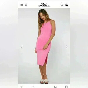 LAGOON SOLID RIB KNIT MIDI DRESS
